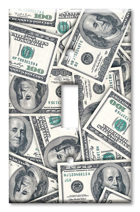 Decorative Printed OVERSIZED Switch Plate - Electrical Switch Cover JUMBO Wall Plate by Art Plates - All About The Benjamins