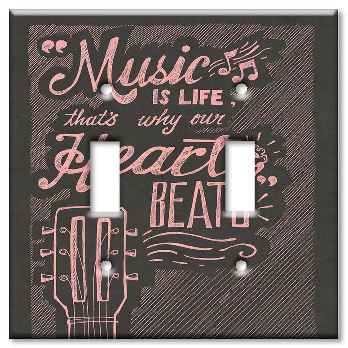 Decorative Printed OVERSIZED Switch Plate - Electrical Switch Cover JUMBO Wall Plate by Art Plates - Music Is Life