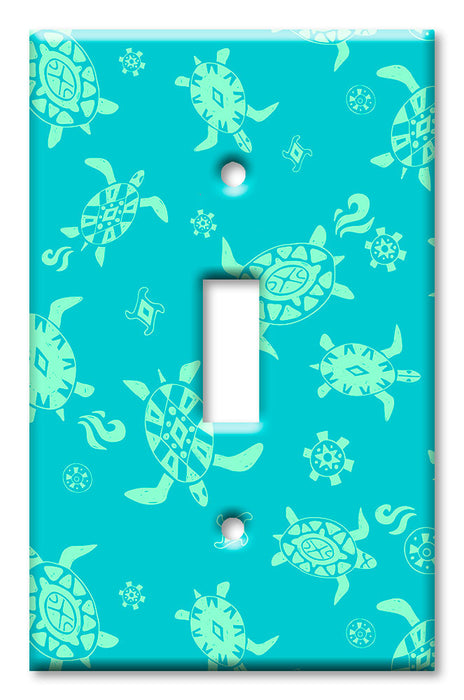 Decorative Printed OVERSIZED Switch Plate - Electrical Switch Cover JUMBO Wall Plate by Art Plates - Sea Turtles