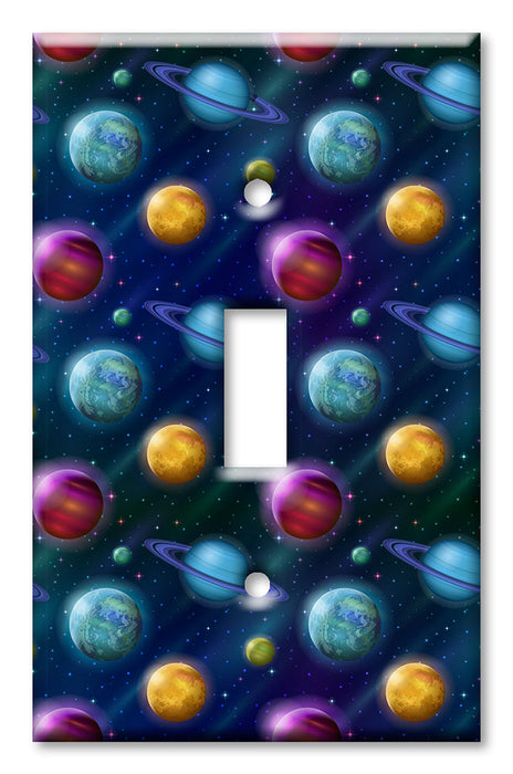 Decorative Printed Switch Plate - Electrical Switch Cover Wall Plate by Art Plates - Solar System