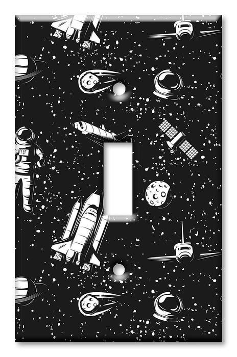 Decorative Printed OVERSIZED Switch Plate - Electrical Switch Cover JUMBO Wall Plate by Art Plates - Outer Space III