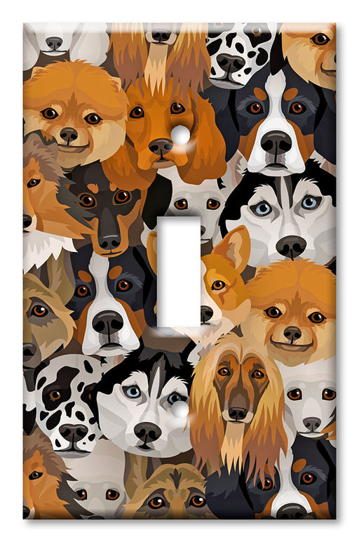 Funny Dogs Wall Switch Plate Cover - 1 Gang Decorative Outlet Cover For Home Decor