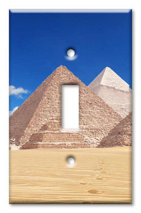 Decorative Printed OVERSIZED Switch Plate - Electrical Switch Cover JUMBO Wall Plate by Art Plates - Egyptian Pyramids