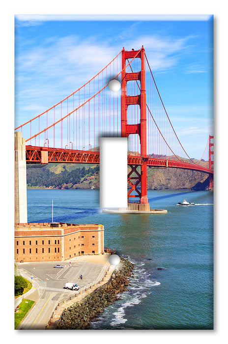 Decorative Printed OVERSIZED Switch Plate - Electrical Switch Cover JUMBO Wall Plate by Art Plates - Golden Gate Bridge