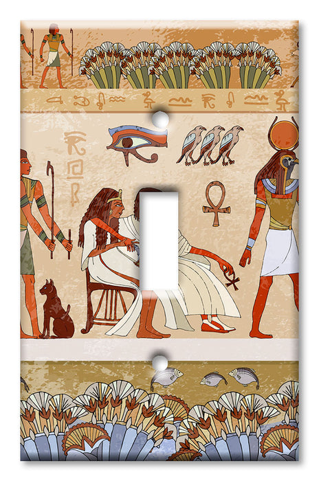 Decorative Printed Switch Plate - Electrical Switch Cover Wall Plate by Art Plates - Hieroglyphics