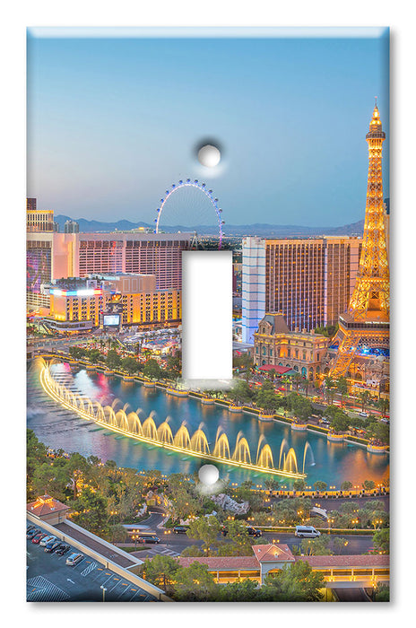 Decorative Printed OVERSIZED Switch Plate - Electrical Switch Cover JUMBO Wall Plate by Art Plates - Las Vegas Skyline