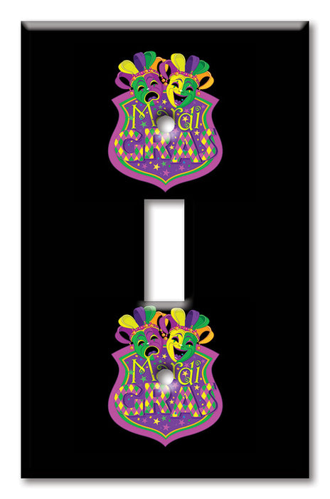 Decorative Printed Switch Plate - Electrical Switch Cover Wall Plate by Art Plates - Mardi Gras