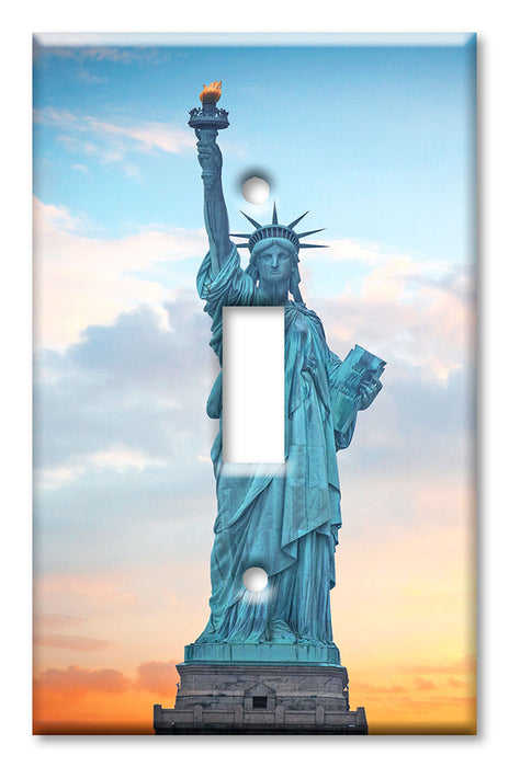 Decorative Printed OVERSIZED Switch Plate - Electrical Switch Cover JUMBO Wall Plate by Art Plates - Statue Of Liberty