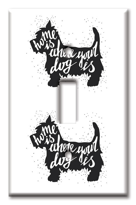 Decorative Printed OVERSIZED Switch Plate - Electrical Switch Cover JUMBO Wall Plate by Art Plates - Home Is Where Your Dog