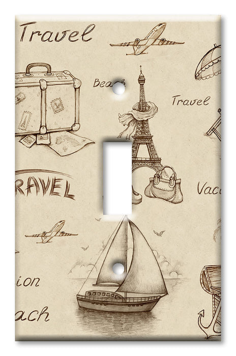 Decorative Printed Switch Plate - Electrical Switch Cover Wall Plate by Art Plates - Time To Travel