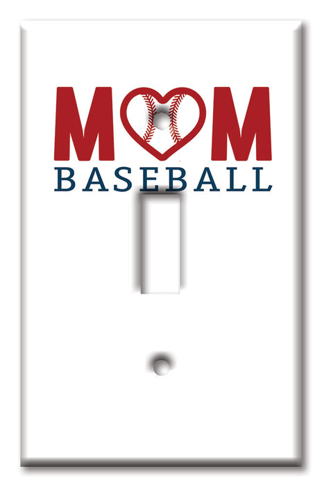 Decorative Printed OVERSIZED Switch Plate - Electrical Switch Cover JUMBO Wall Plate by Art Plates - Baseball Mom