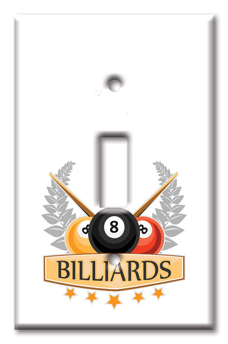 Decorative Printed Switch Plate - Electrical Switch Cover Wall Plate by Art Plates - Billiards