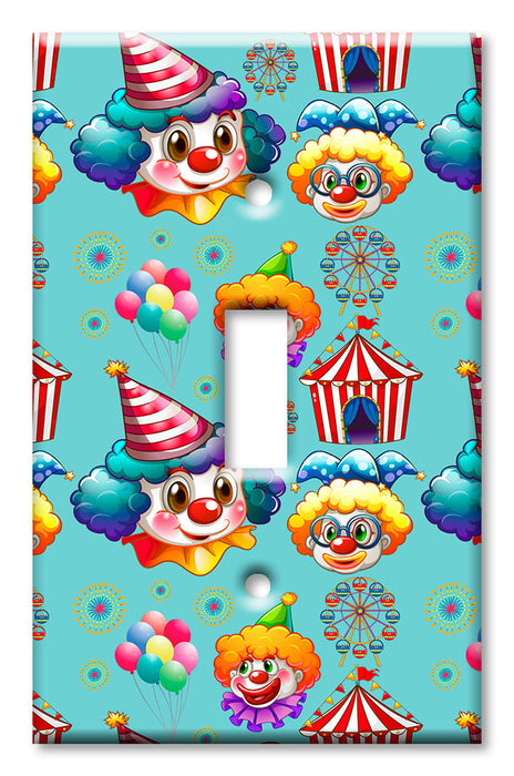 Decorative Printed Switch Plate - Electrical Switch Cover Wall Plate by Art Plates - Clowns