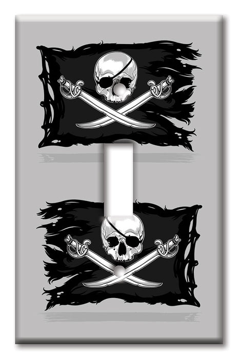 Decorative Printed Switch Plate - Electrical Switch Cover Wall Plate by Art Plates - Pirate Flag