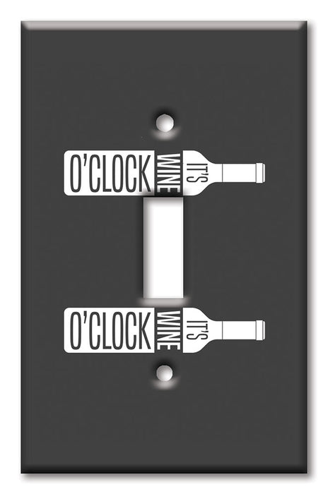 Decorative Printed Switch Plate - Electrical Switch Cover Wall Plate by Art Plates - Wine O'Clock