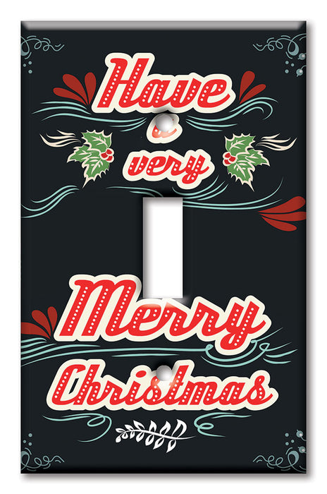 Decorative Printed Switch Plate - Electrical Switch Cover Wall Plate by Art Plates - Merry Christmas