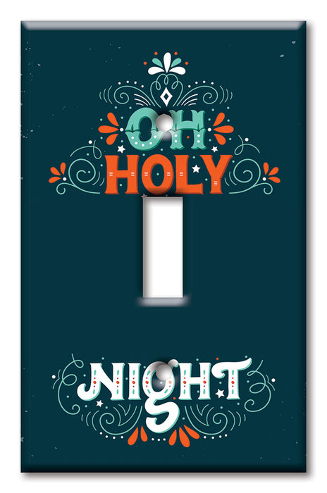 Decorative Printed Switch Plate - Electrical Switch Cover Wall Plate by Art Plates - Oh Holy Night