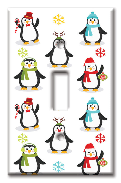 Decorative Printed Switch Plate - Electrical Switch Cover Wall Plate by Art Plates - Penguins