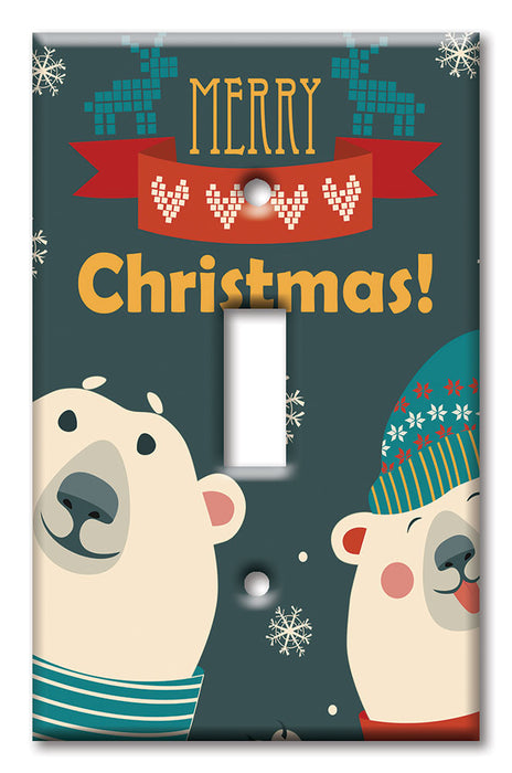 Decorative Printed Switch Plate - Electrical Switch Cover Wall Plate by Art Plates - Polar Bears