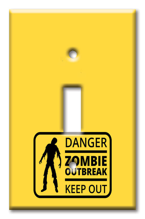 Decorative Printed Switch Plate - Electrical Switch Cover Wall Plate by Art Plates - Danger Zombie