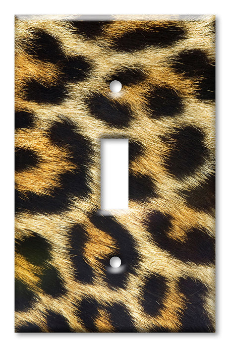 Decorative Printed OVERSIZED Switch Plate - Electrical Switch Cover JUMBO Wall Plate by Art Plates - Faux Leopard Fur II