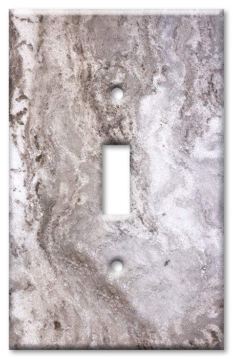 Decorative Printed OVERSIZED Switch Plate - Electrical Switch Cover JUMBO Wall Plate by Art Plates - Fantasy Brown Quartzite / Granite / Marble Print