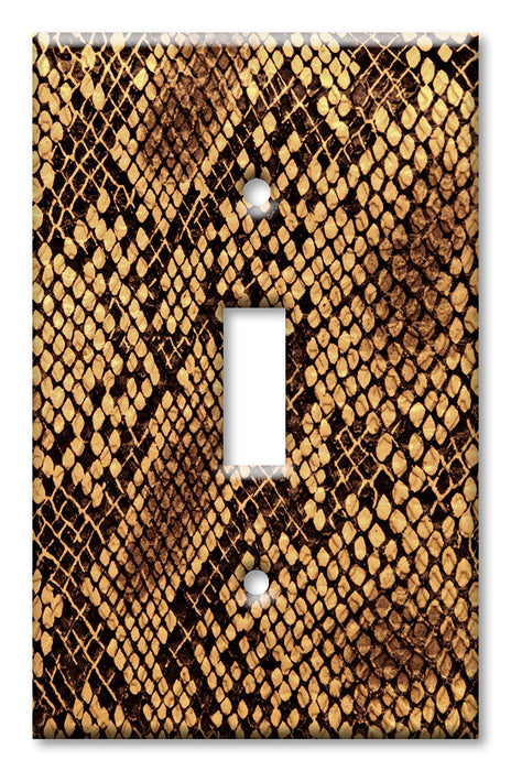 Decorative Printed OVERSIZED Switch Plate - Electrical Switch Cover JUMBO Wall Plate by Art Plates - Snake Skin