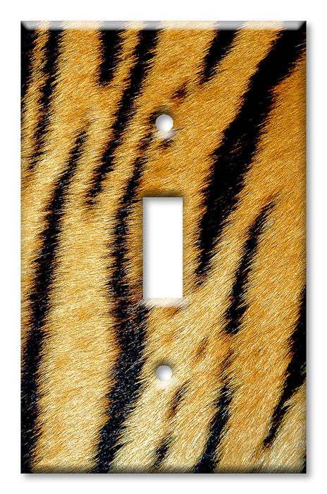 Decorative Printed OVERSIZED Switch Plate - Electrical Switch Cover JUMBO Wall Plate by Art Plates - Tiger Fur