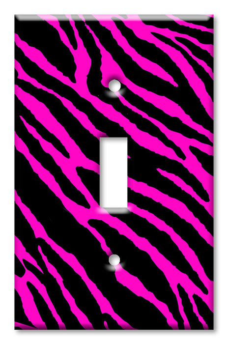 Decorative Printed Switch Plate - Electrical Switch Cover Wall Plate by Art Plates - Pink Zebra