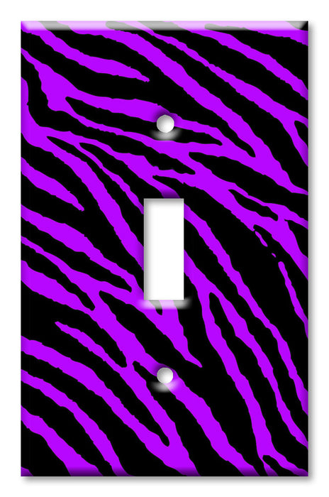 Decorative Printed Switch Plate - Electrical Switch Cover Wall Plate by Art Plates - Purple Zebra