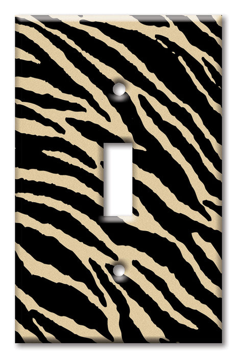 Decorative Printed Switch Plate - Electrical Switch Cover Wall Plate by Art Plates - Tan Zebra