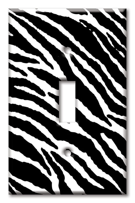 Decorative Printed Switch Plate - Electrical Switch Cover Wall Plate by Art Plates - Black and white Zebra