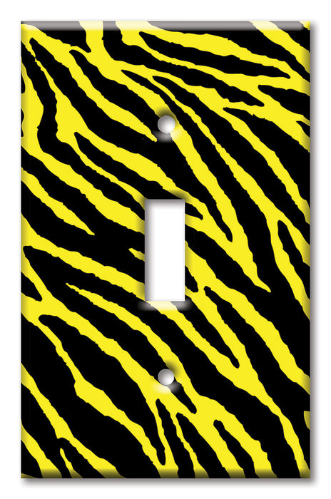 Decorative Printed Switch Plate - Electrical Switch Cover Wall Plate by Art Plates - Yellow Zebra