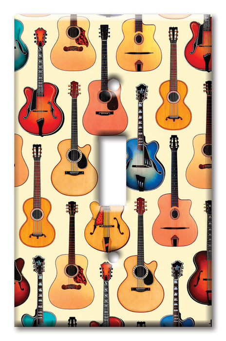 Decorative Printed OVERSIZED Switch Plate - Electrical Switch Cover JUMBO Wall Plate by Art Plates - Acoustic Guitars - Image by Dan Morris