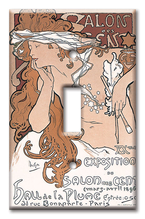 Decorative Printed Switch Plate - Electrical Switch Cover Wall Plate by Art Plates - Mucha: Salon