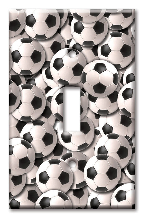 Decorative Printed Switch Plate - Electrical Switch Cover Wall Plate by Art Plates - Soccer Balls