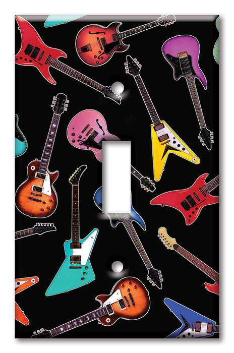 Decorative Printed Switch Plate - Electrical Switch Cover Wall Plate by Art Plates - Electric Guitars - Image by Dan Morris