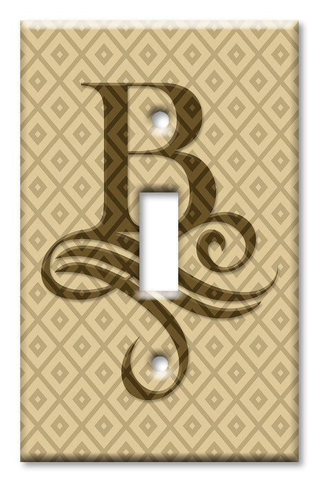 Decorative Printed OVERSIZED Switch Plate - Electrical Switch Cover JUMBO Wall Plate by Art Plates - Letter "B" Monogram