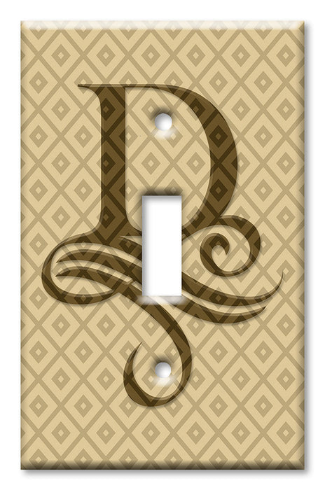 Decorative Printed OVERSIZED Switch Plate - Electrical Switch Cover JUMBO Wall Plate by Art Plates - Letter "D" Monogram