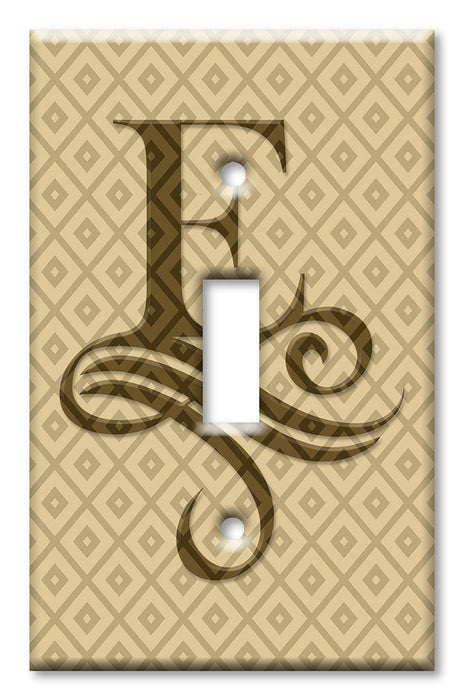 Decorative Printed OVERSIZED Switch Plate - Electrical Switch Cover JUMBO Wall Plate by Art Plates - Letter "E" Monogram