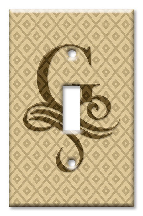 Decorative Printed Switch Plate - Electrical Switch Cover Wall Plate by Art Plates - Letter "G" Monogram