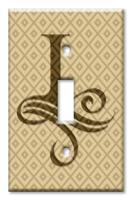 Decorative Printed OVERSIZED Switch Plate - Electrical Switch Cover JUMBO Wall Plate by Art Plates - Letter "I" Monogram