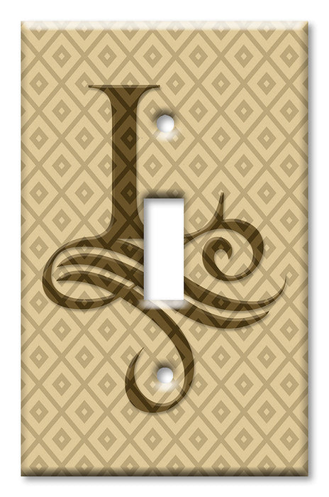 Decorative Printed Switch Plate - Electrical Switch Cover Wall Plate by Art Plates - Letter "L" Monogram