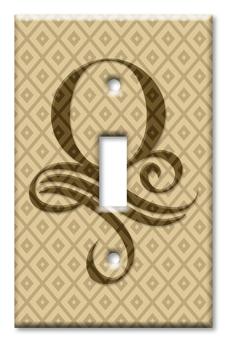 Decorative Printed Switch Plate - Electrical Switch Cover Wall Plate by Art Plates - Letter "O" Monogram