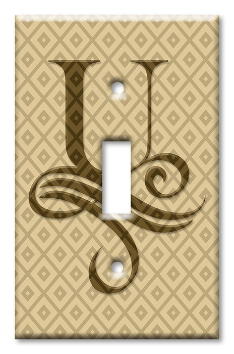 Decorative Printed OVERSIZED Switch Plate - Electrical Switch Cover JUMBO Wall Plate by Art Plates - Letter "U" Monogram