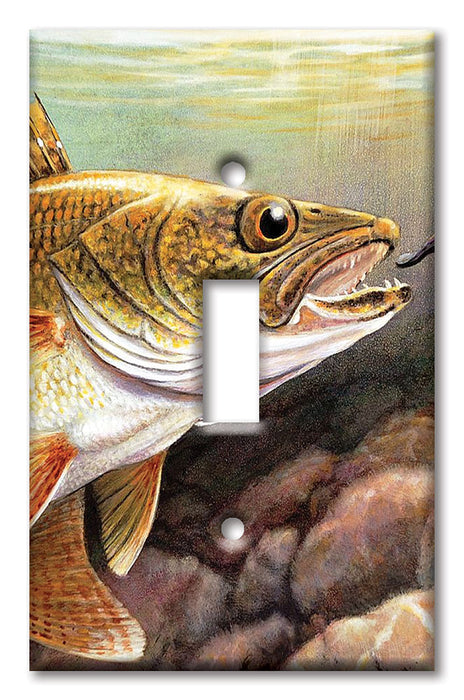 Decorative Printed Switch Plate - Electrical Switch Cover Wall Plate by Art Plates - Walleye Fish