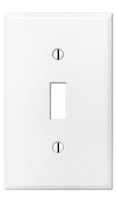 Metal Light Switch Cover - Solid Steel Wall Switch Plate Painted White with Semi-Gloss Finish, UL Listed, Made in USA