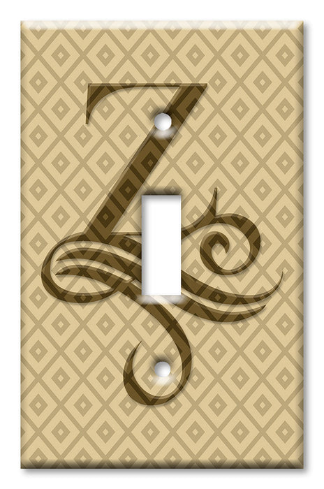 Decorative Printed OVERSIZED Switch Plate - Electrical Switch Cover JUMBO Wall Plate by Art Plates - Letter "Z" Monogram